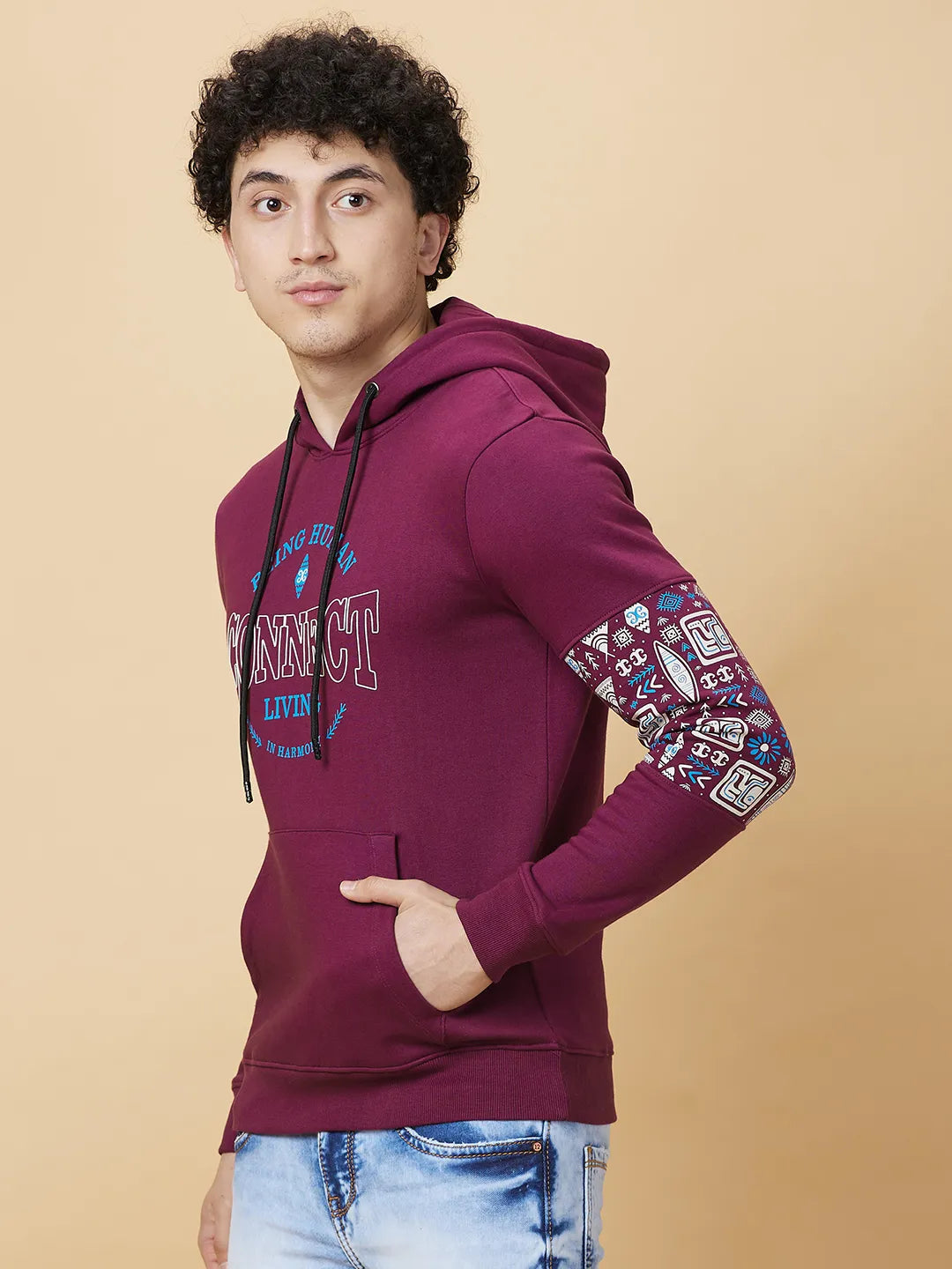 Being Human Clothing Mens-Top Hoody Plum