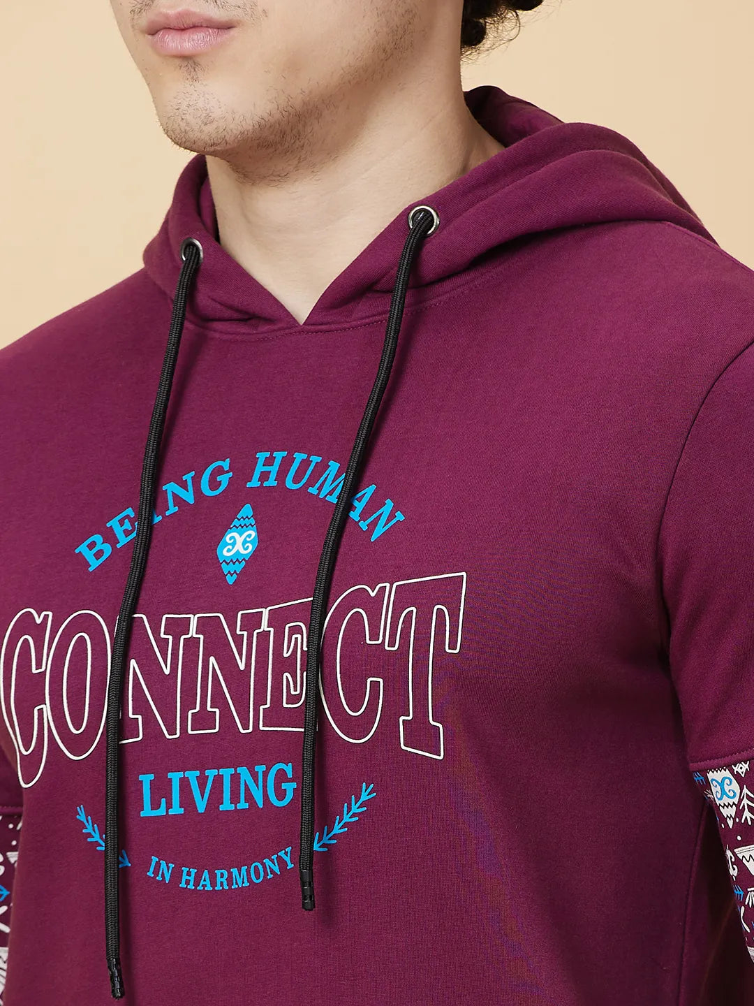 Being Human Clothing Mens-Top Hoody Plum