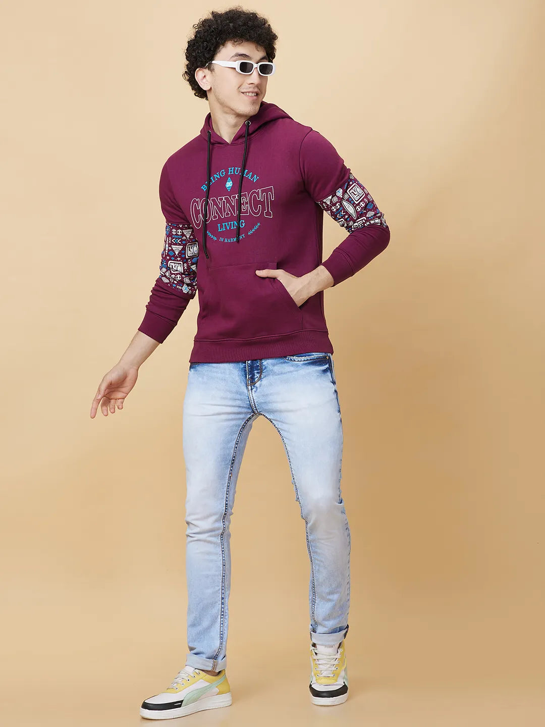 Being Human Clothing Mens-Top Hoody Plum