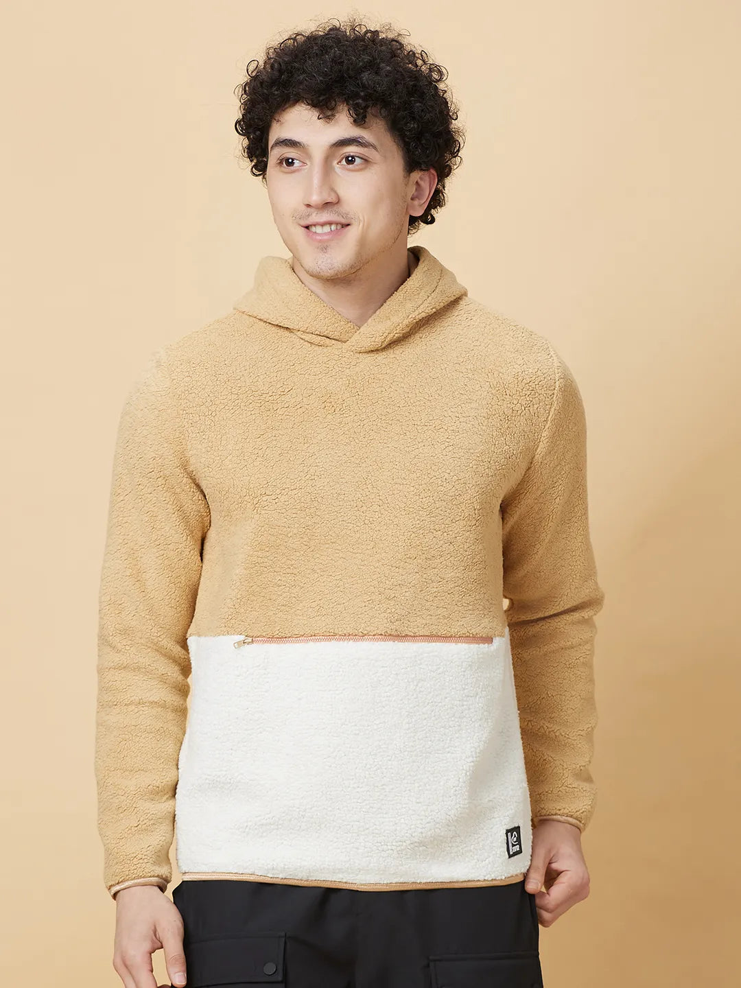 Being Human Clothing Mens-Top Hoody Beige & Ecru
