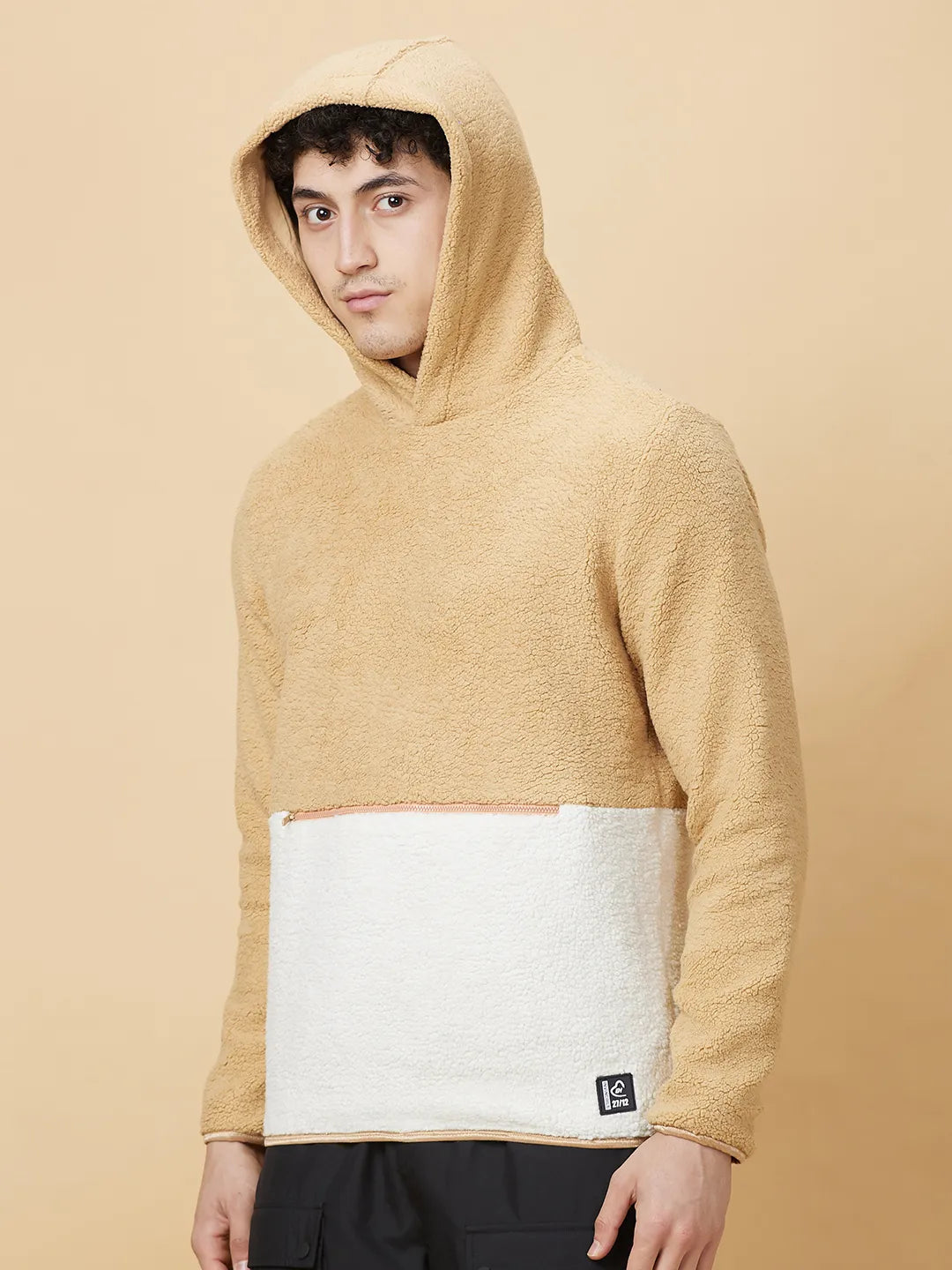 Being Human Clothing Mens-Top Hoody Beige & Ecru