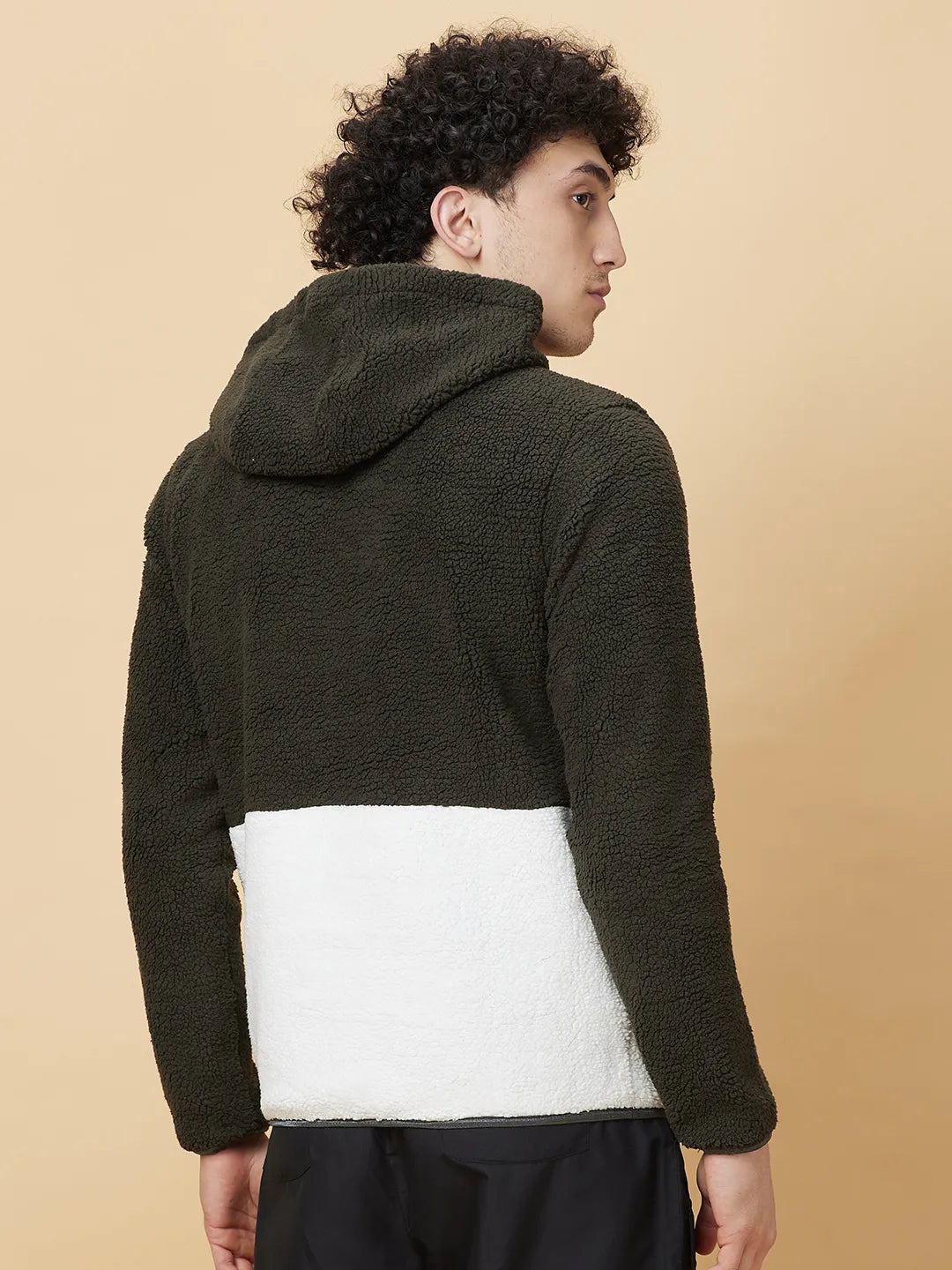 Being Human Clothing Mens-Top Hoody Olive & Ecru
