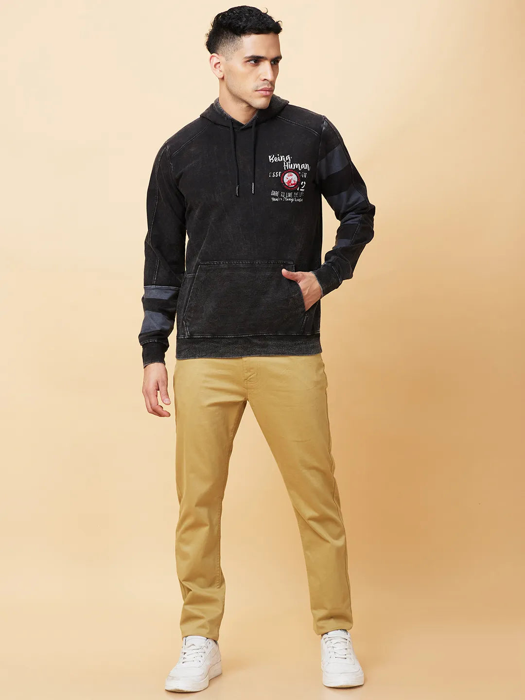 Being Human Clothing Mens-Top Hoody Black