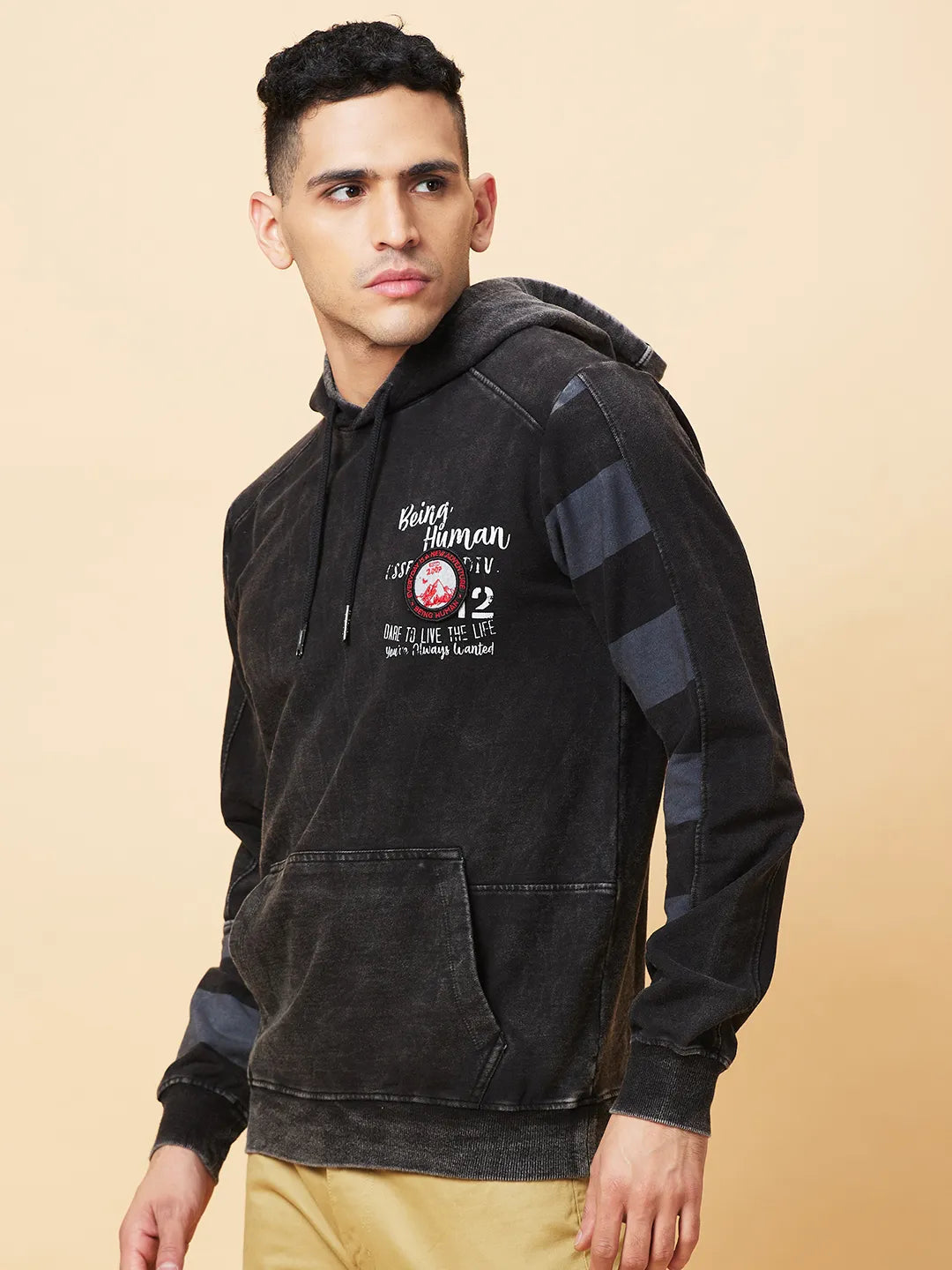 Being Human Clothing Mens-Top Hoody Black