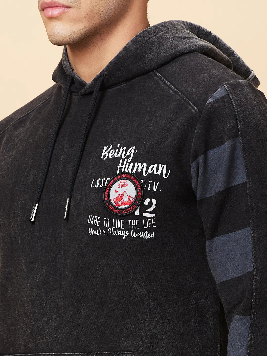 Being Human Clothing Mens-Top Hoody Black