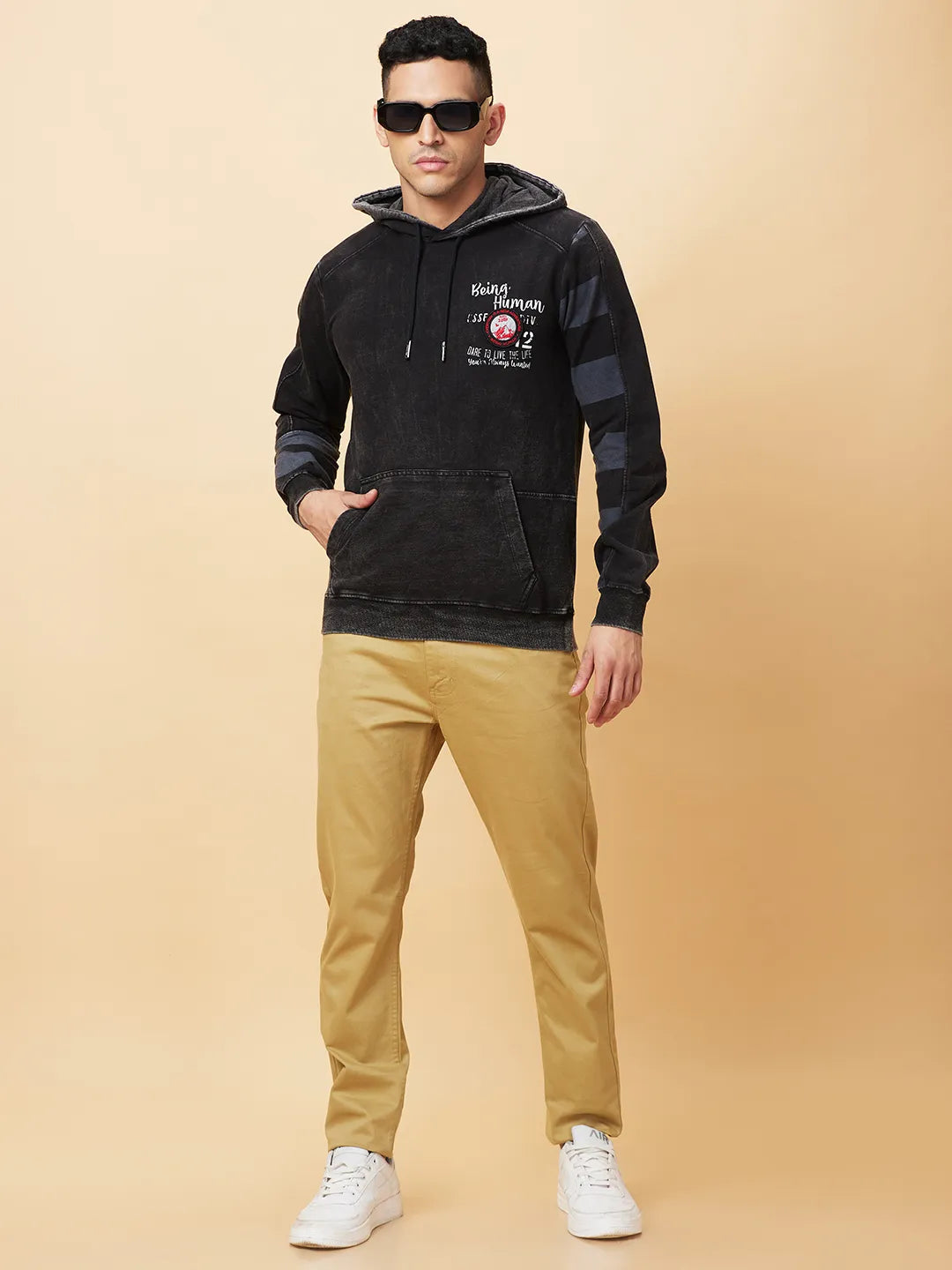 Being Human Clothing Mens-Top Hoody Black