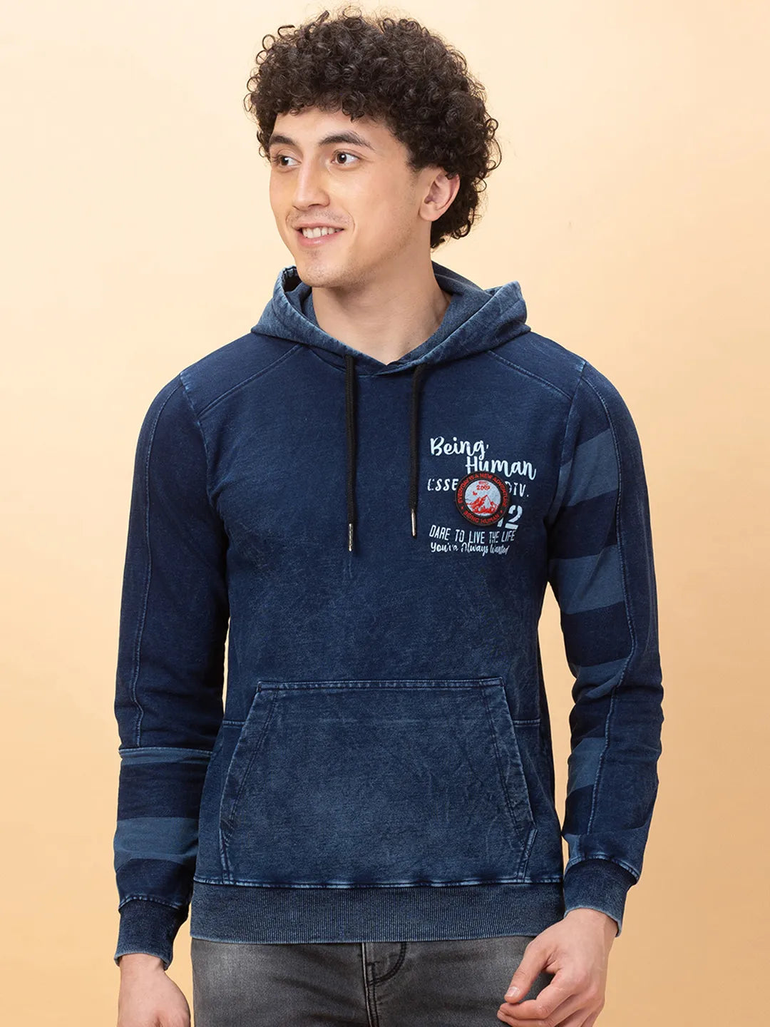 Being Human Clothing Mens-Top Hoody Indigo
