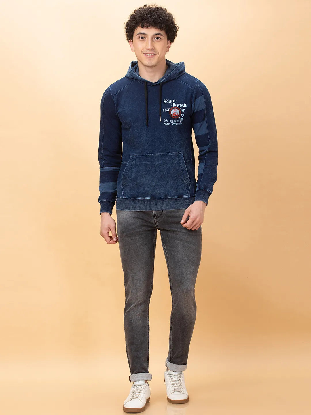 Being Human Clothing Mens-Top Hoody Indigo