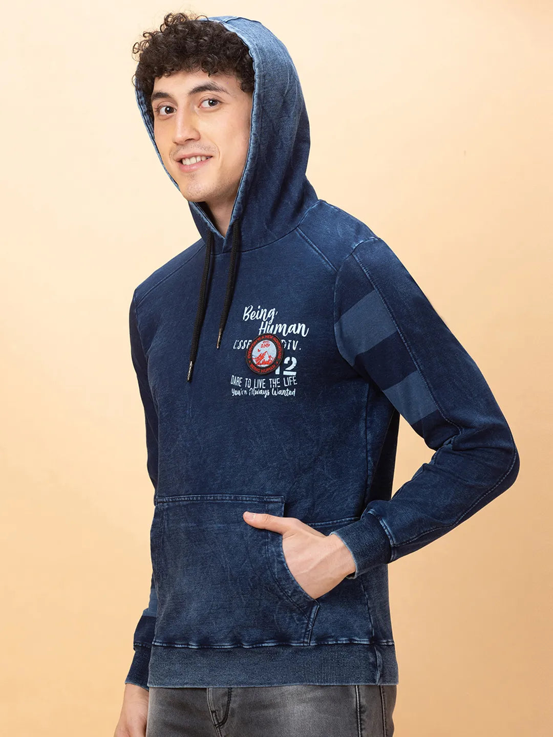 Being Human Clothing Mens-Top Hoody Indigo