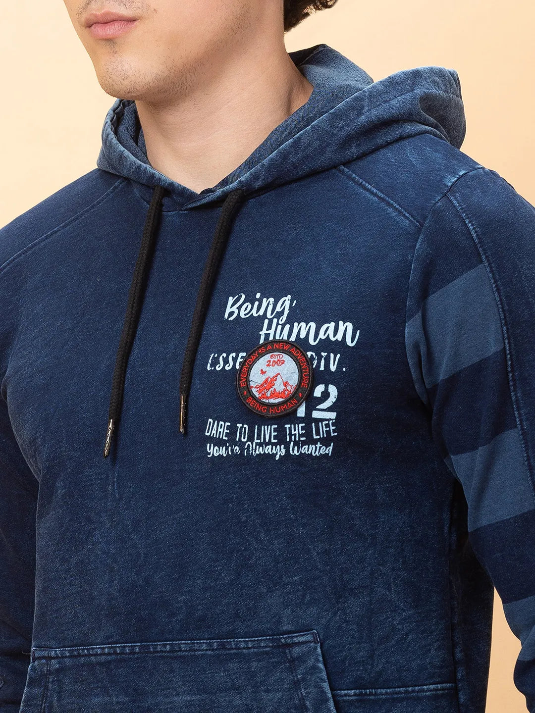 Being Human Clothing Mens-Top Hoody Indigo