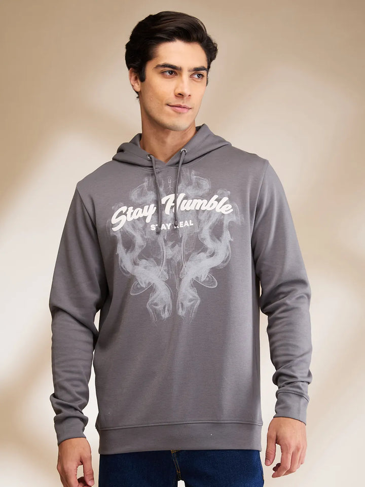 Grey Regular Fit Men's Hoodie by Being Human Clothing