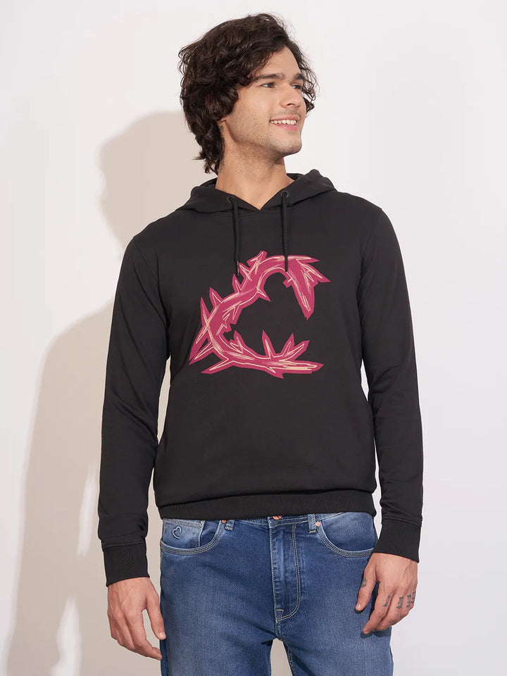 Black Regular Fit Hoodie