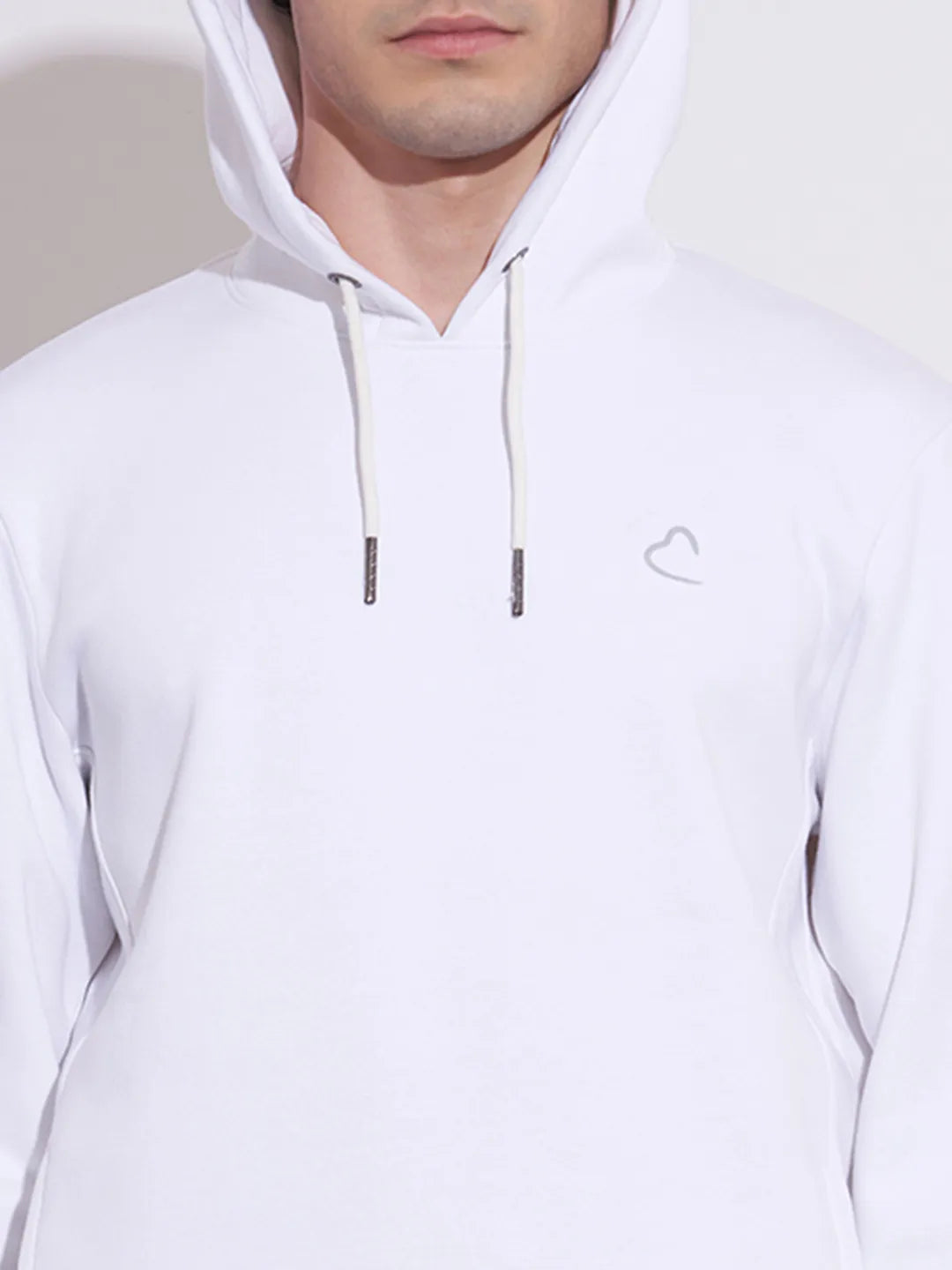 Being Human Men's White Hooded Full Sleeve Sweatshirt