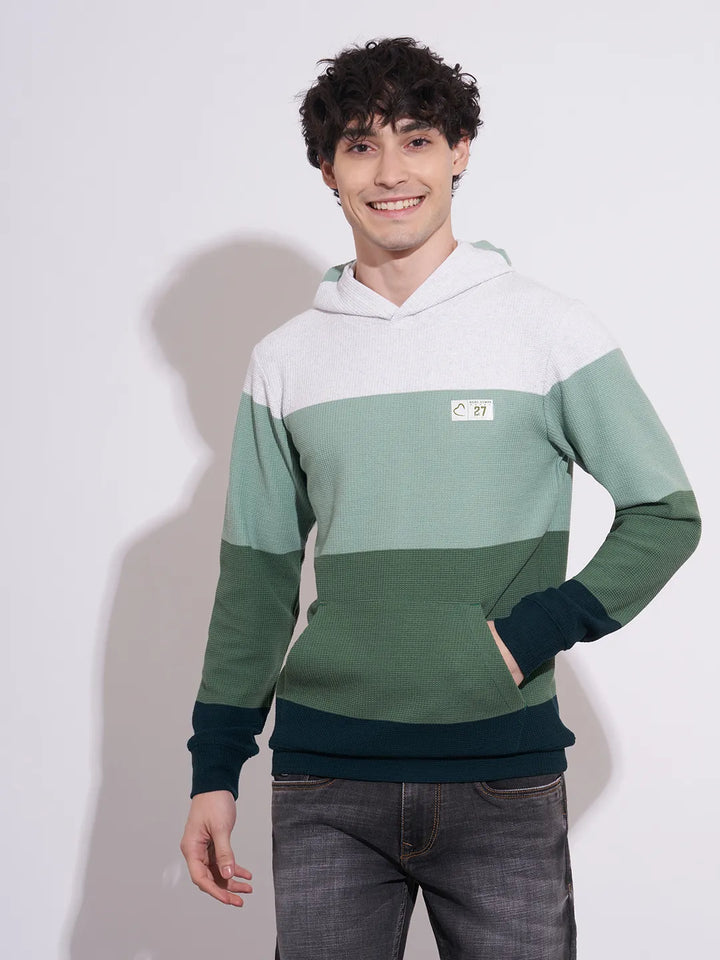 Beige Regular Fit  Long Sleeves Men's Hoodie