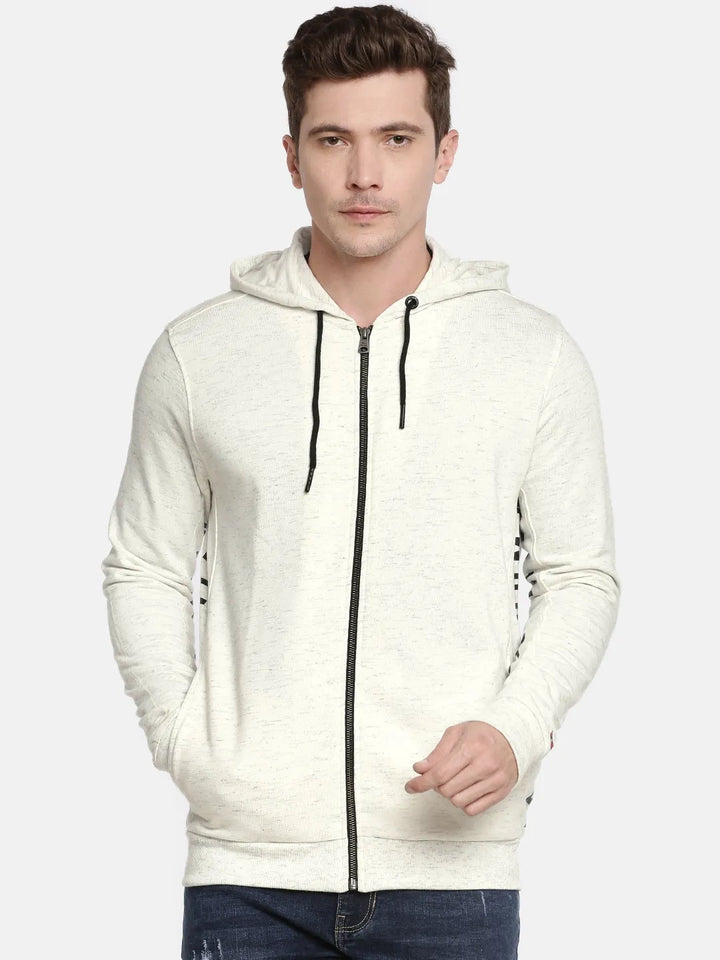 Beige Regular Fit  Long Sleeves Men's Hoodie