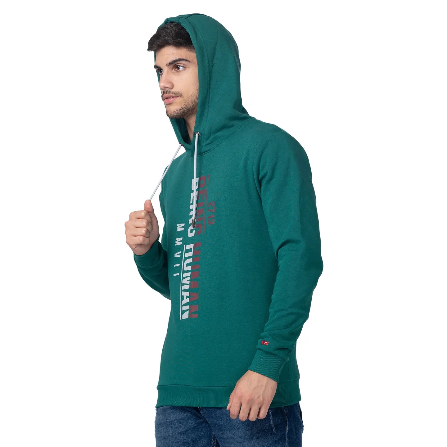 Being Human Clothing Men Regular Fit Hooded Hoody-Dk.Green