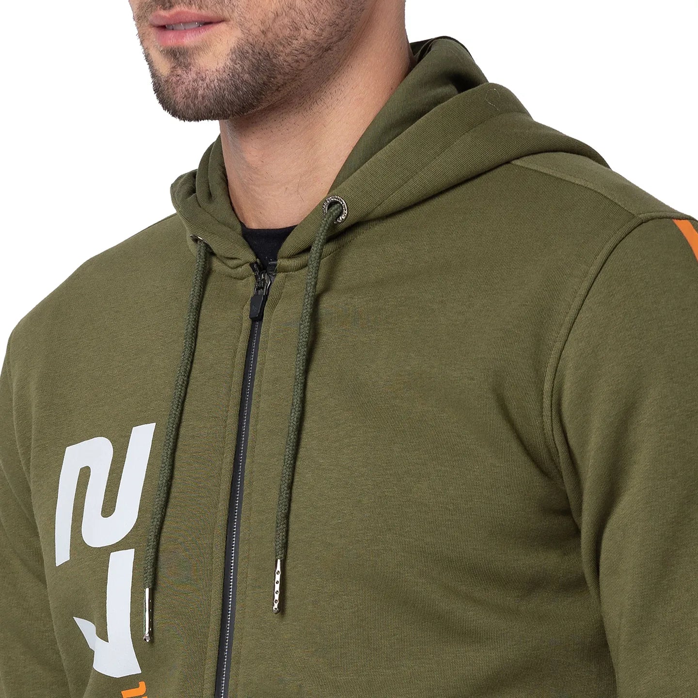 Being Human Clothing Men Regular Fit Hooded Hoody-Olive