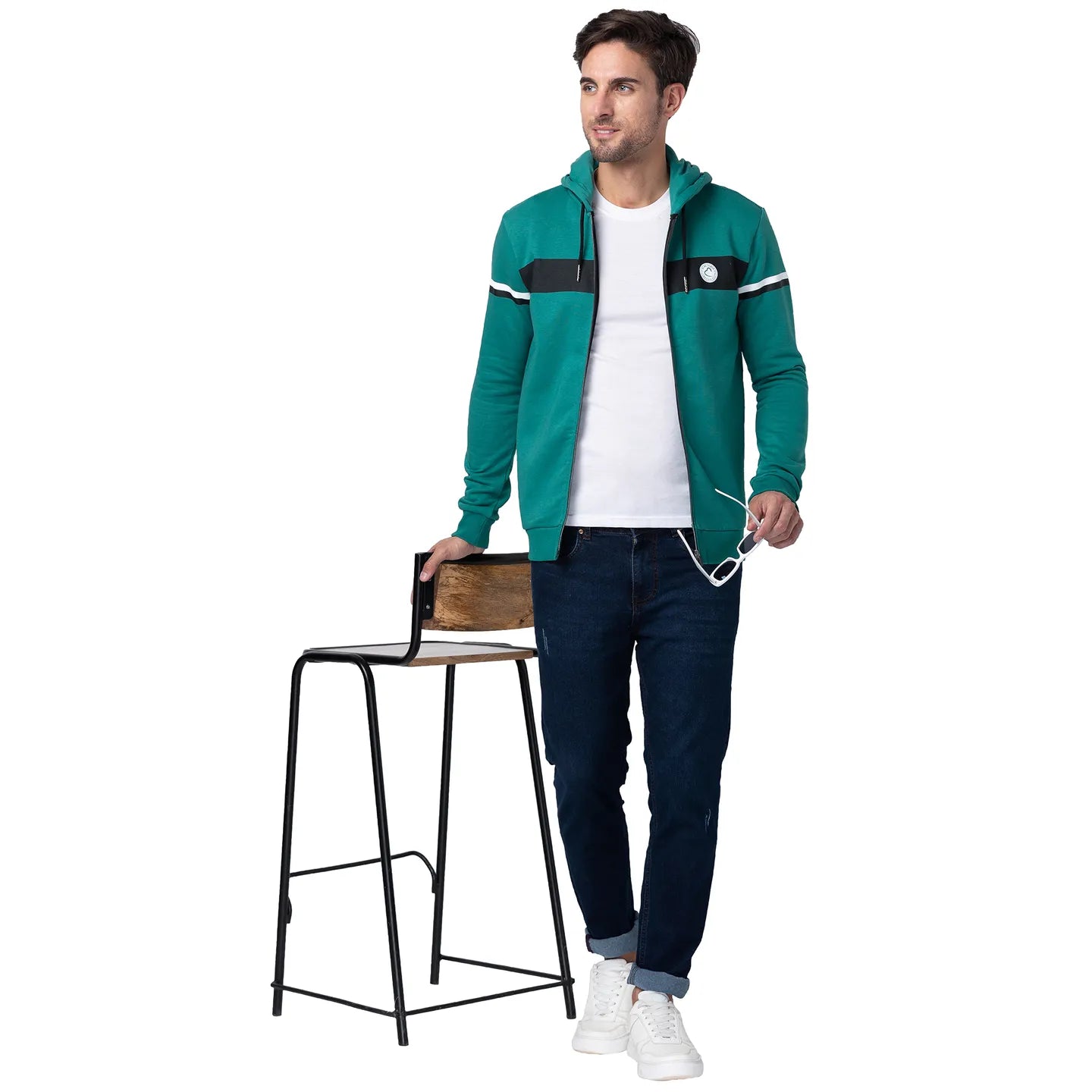 Being Human Clothing Men Regular Fit Hooded Hoody-Dk.Green