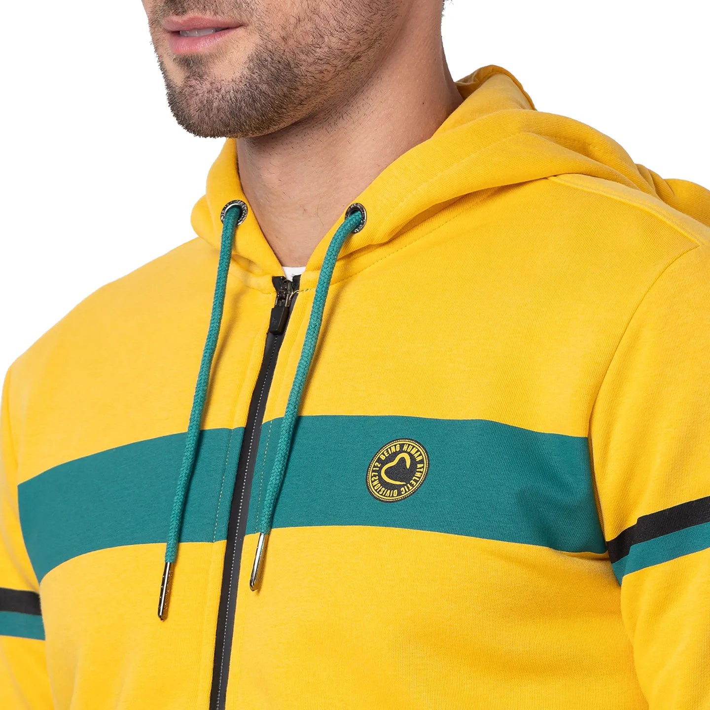 Being Human Clothing Men Regular Fit Hooded Hoody-Yellow