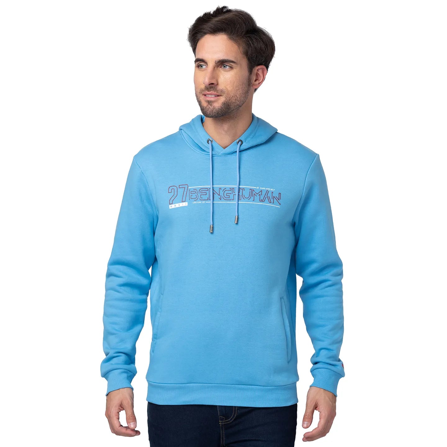Being Human Clothing Men Regular Fit Hooded Hoody-Blue