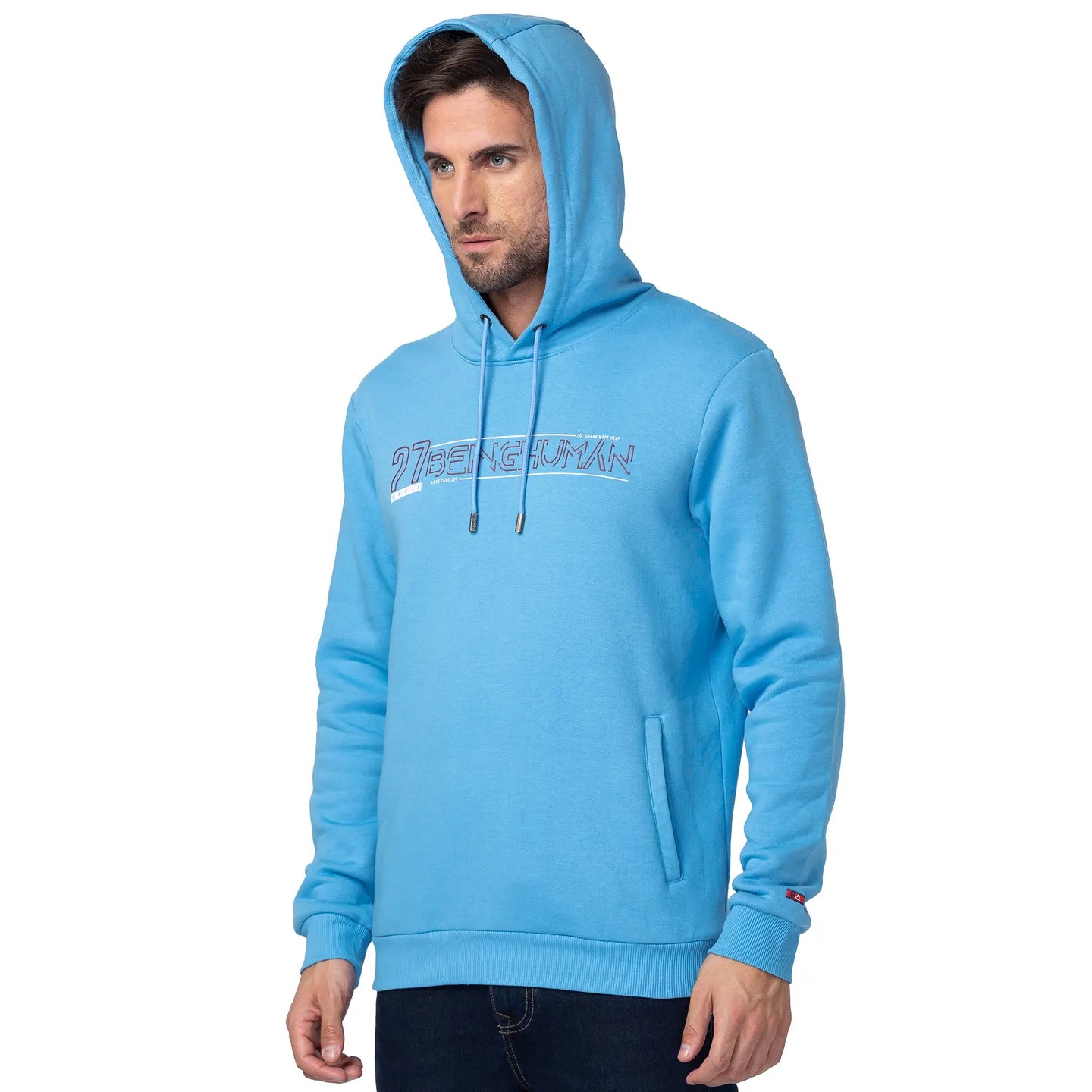 Being Human Clothing Men Regular Fit Hooded Hoody-Blue