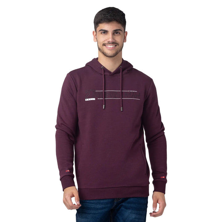 Purple Regular Fit  Long Sleeves Cotton Men's Hoodie by Being Human Clothing