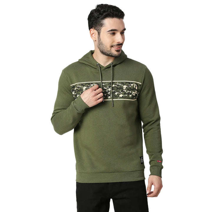 Olive Regular Fit Men's Hoodie by Being Human Clothing