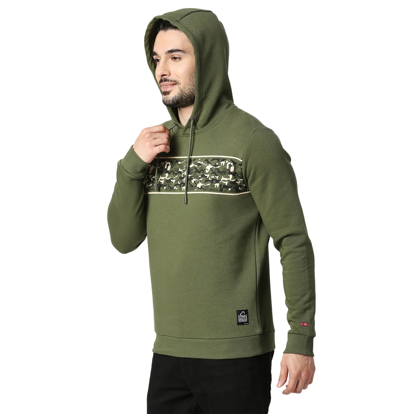 Being Human Clothing Men Regular Fit Hooded Hoody-Olive