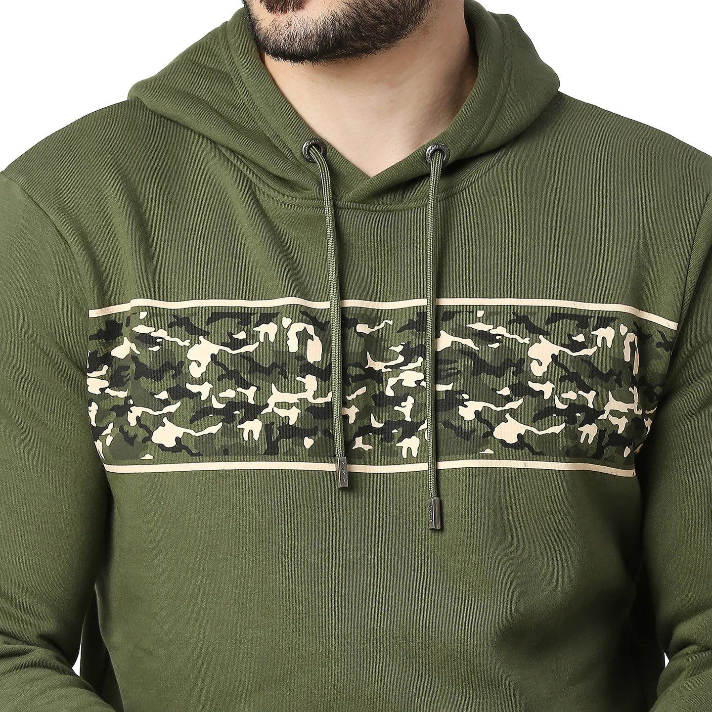 Being Human Clothing Men Regular Fit Hooded Hoody-Olive