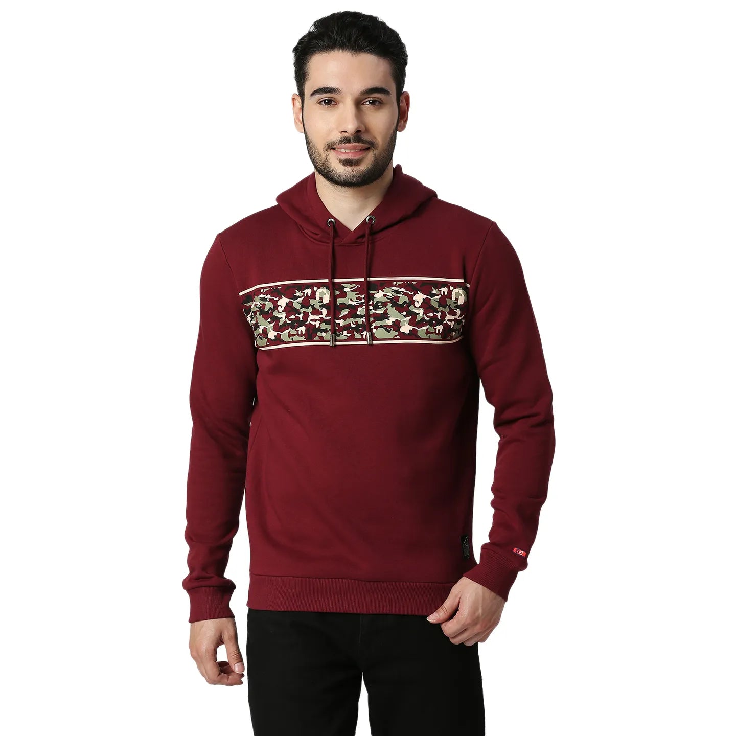 Being Human Clothing Men Regular Fit Hooded Hoody-Wine