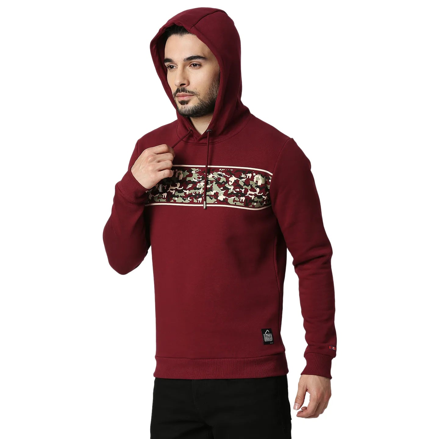 Being Human Clothing Men Regular Fit Hooded Hoody-Wine
