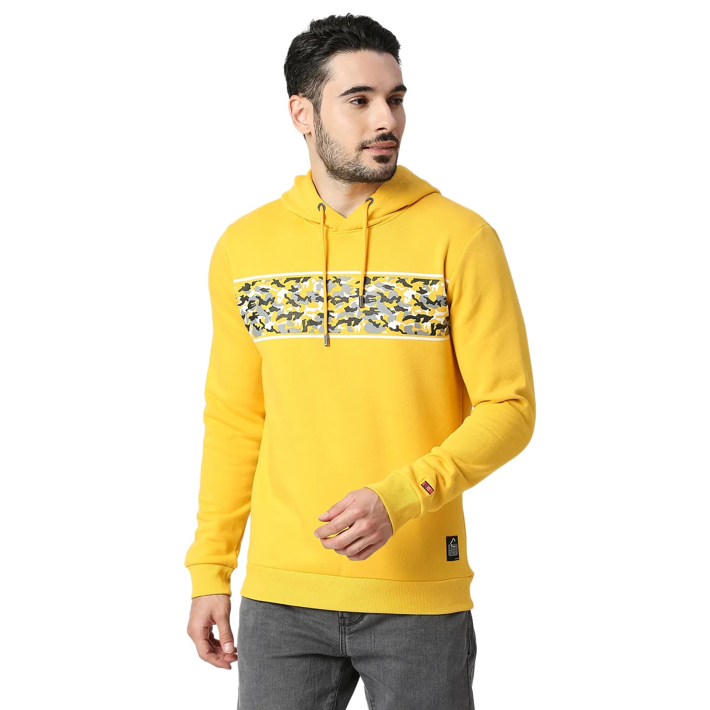 Being Human Clothing Men Regular Fit Hooded Hoody-Yellow