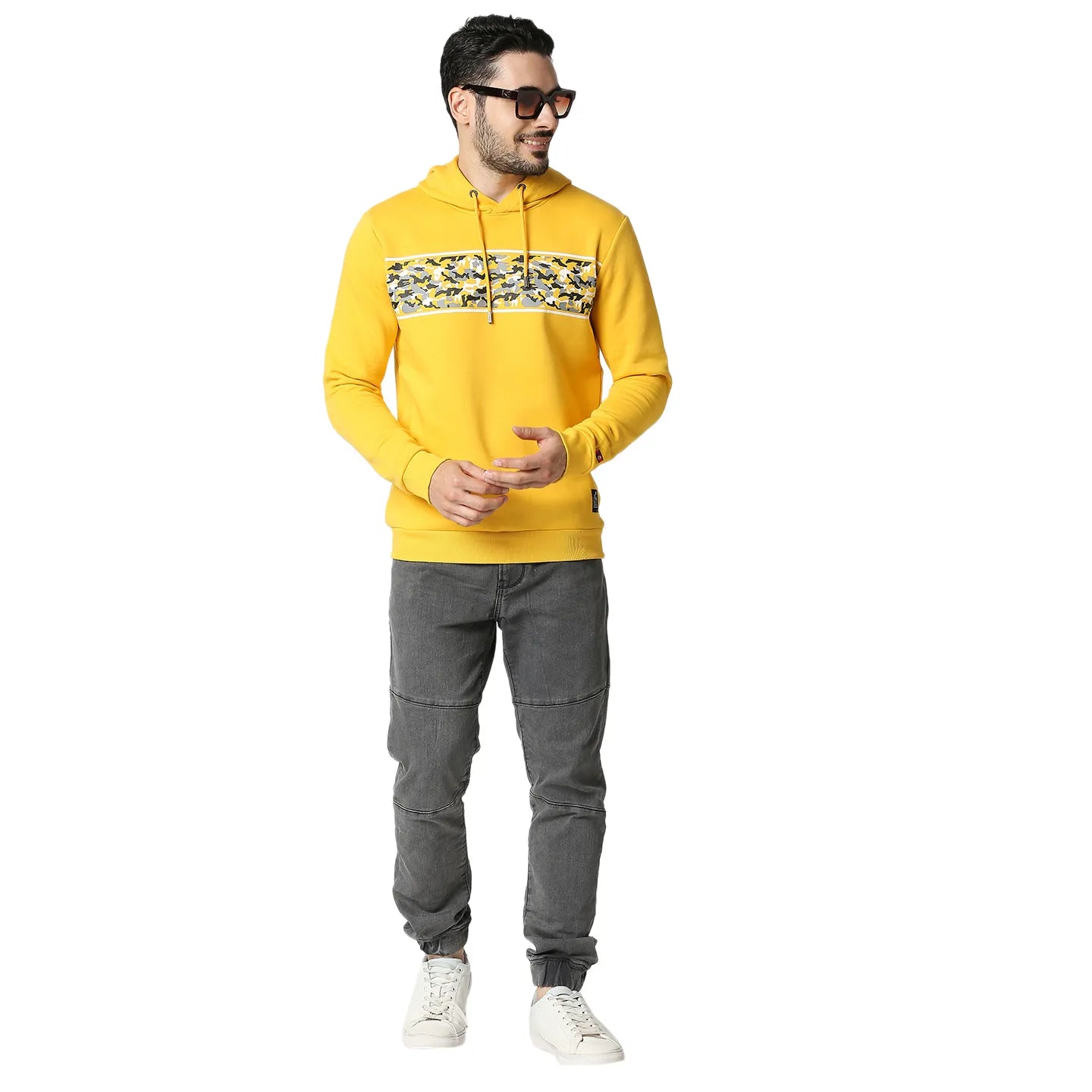 Being Human Clothing Men Regular Fit Hooded Hoody-Yellow