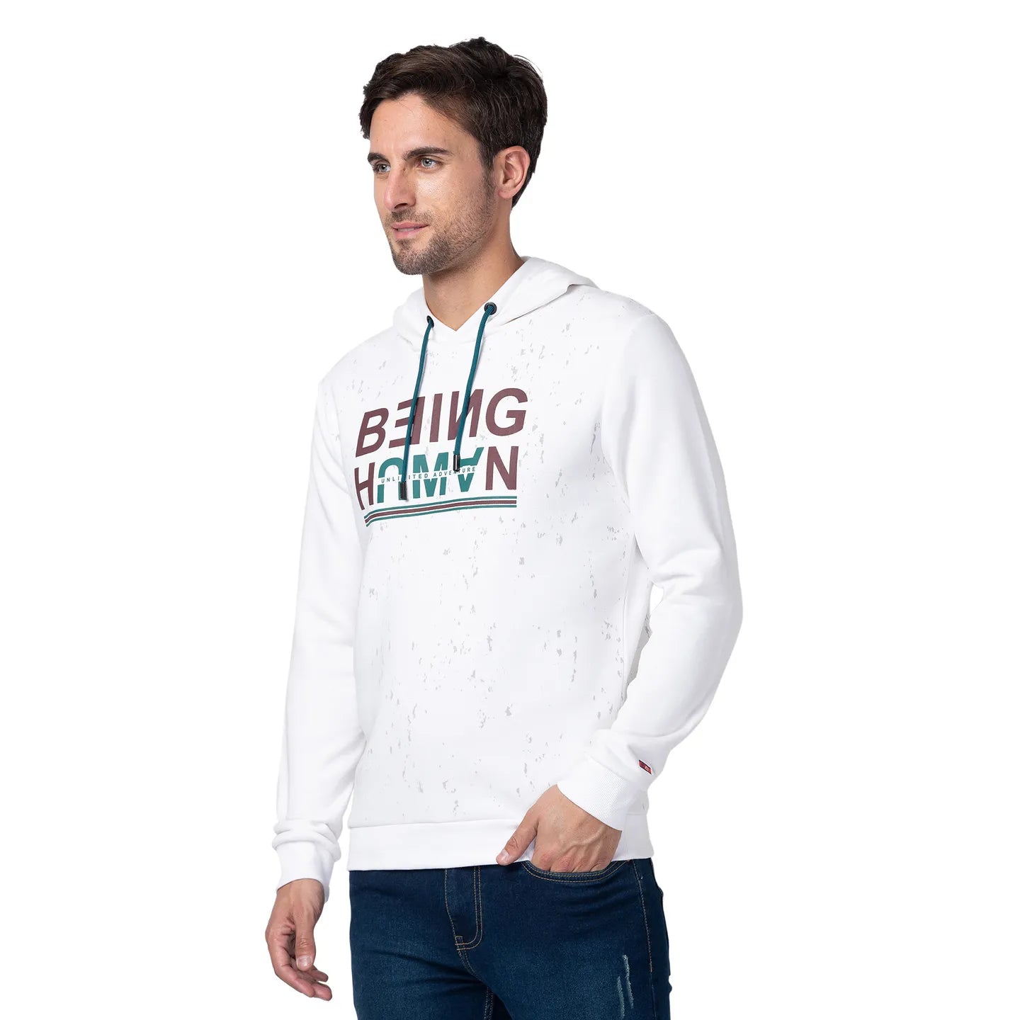 Being Human Clothing Men Regular Fit Hooded Hoody-White