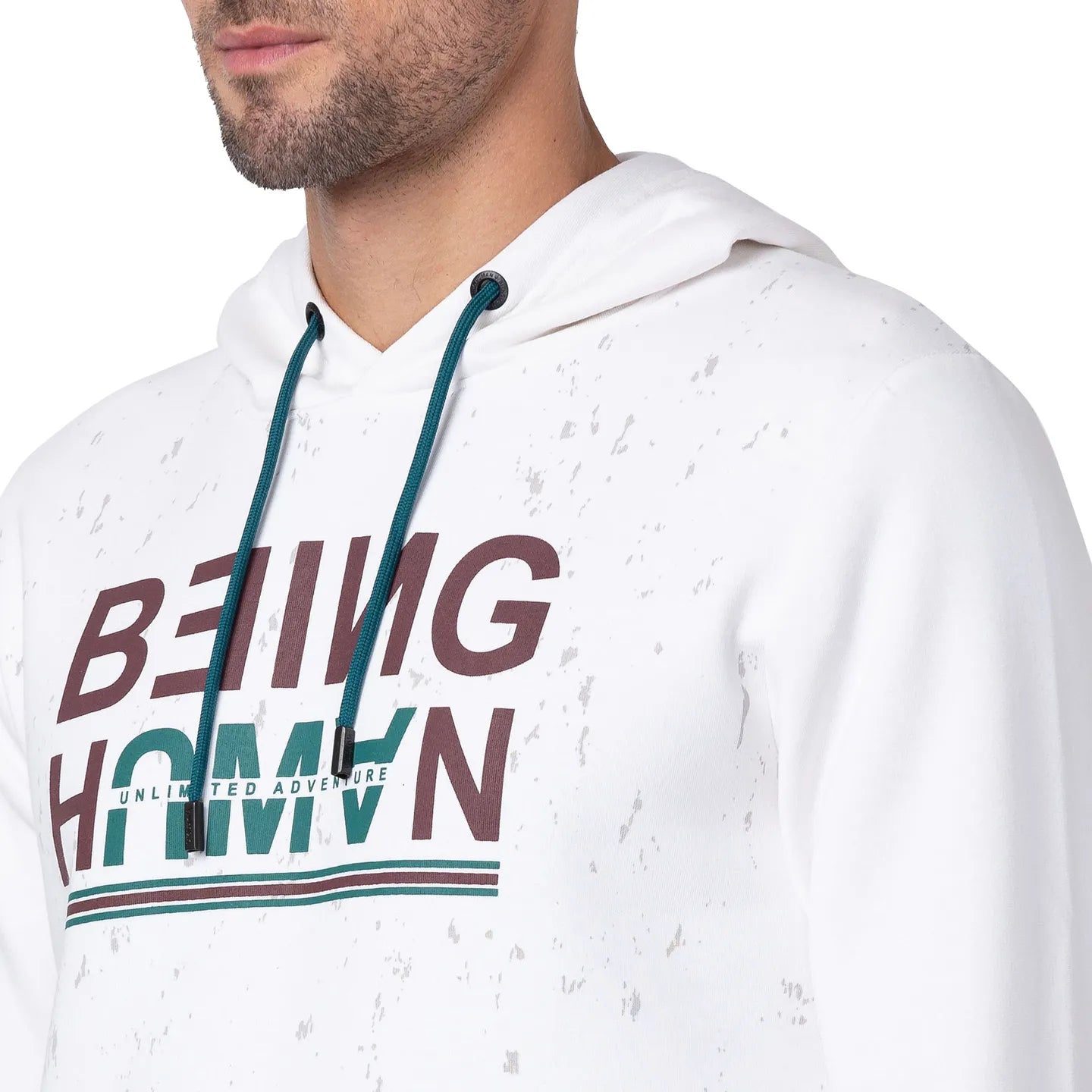 Being Human Clothing Men Regular Fit Hooded Hoody-White