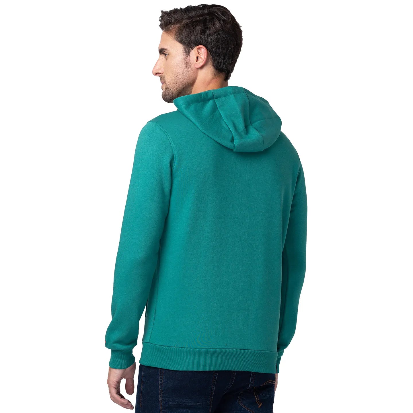 Green Regular Fit  Long Sleeves Cotton Men's Hoodie by Being Human Clothing