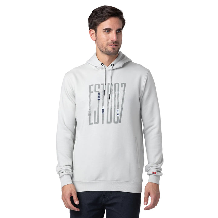 Grey Regular Fit  Long Sleeves Cotton Men's Hoodie by Being Human Clothing