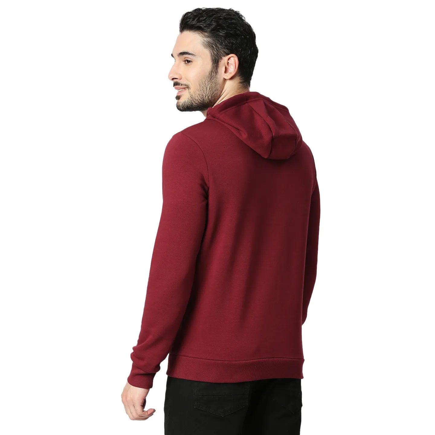 Being Human Clothing Men Regular Fit Hooded Hoody-Wine