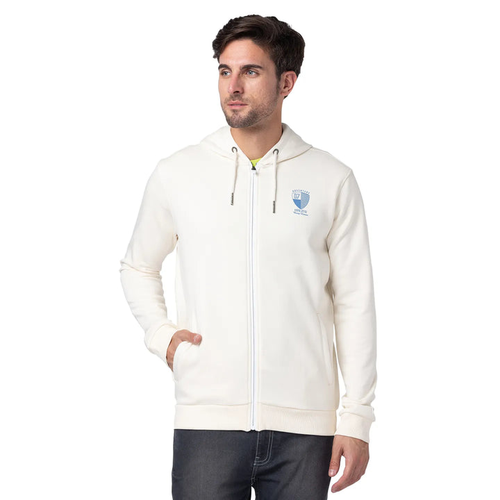 Beige Regular Fit  Long Sleeves Cotton Men's Hoodie by Being Human Clothing