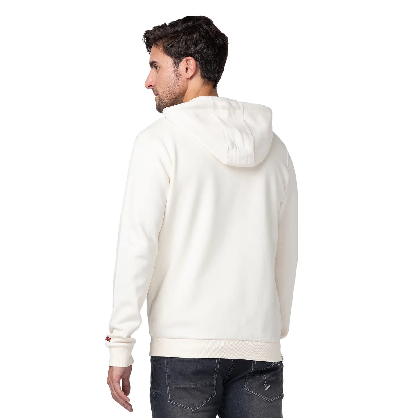 Beige Regular Fit  Long Sleeves Cotton Men's Hoodie by Being Human Clothing