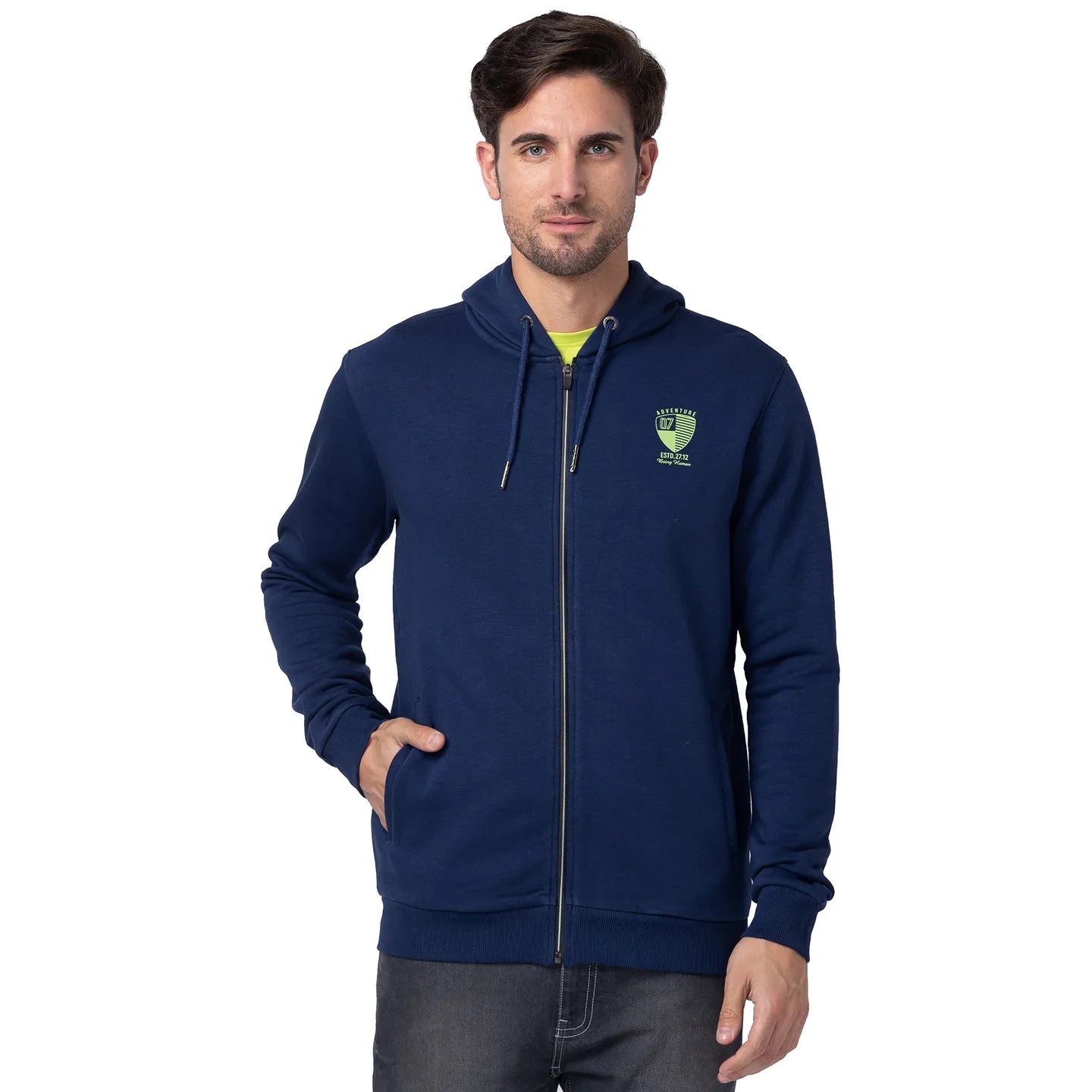 Being Human Clothing Men Regular Fit Hooded Hoody-Navy