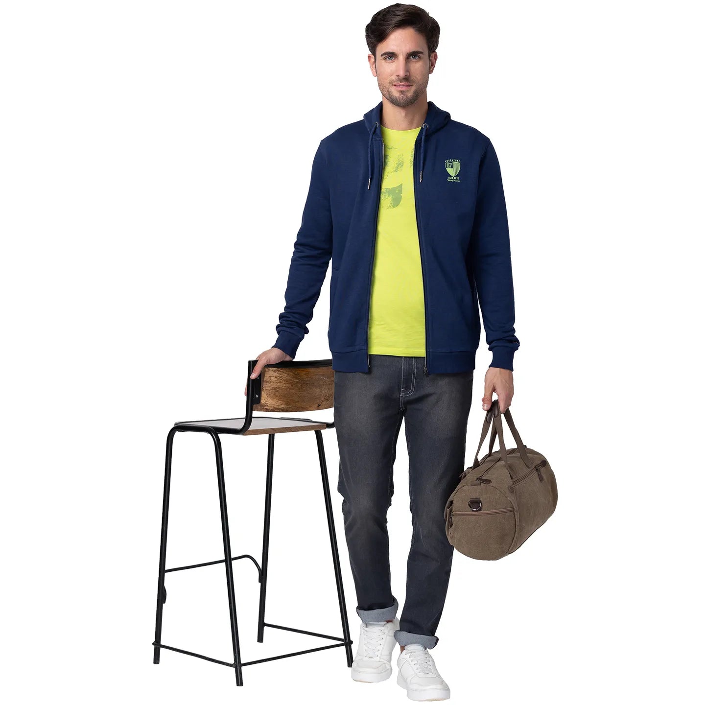 Being Human Clothing Men Regular Fit Hooded Hoody-Navy