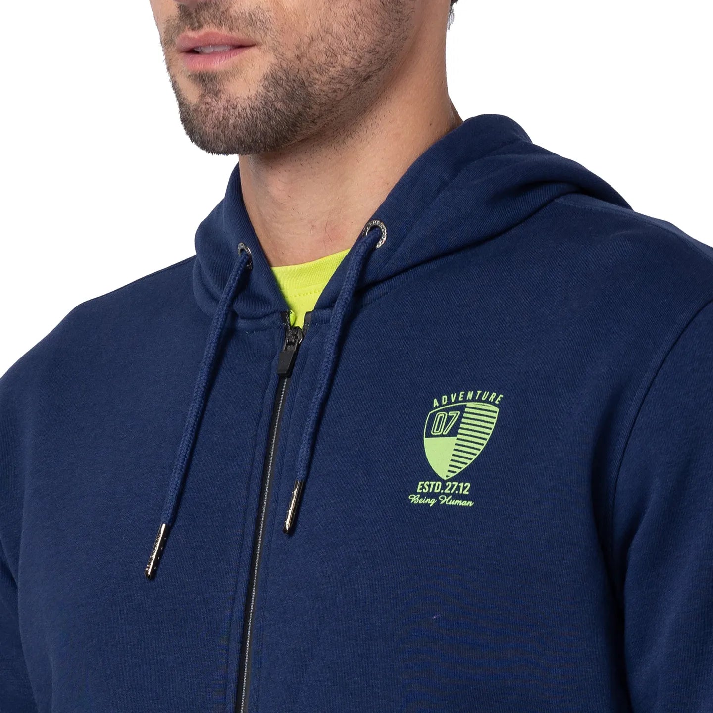 Being Human Clothing Men Regular Fit Hooded Hoody-Navy