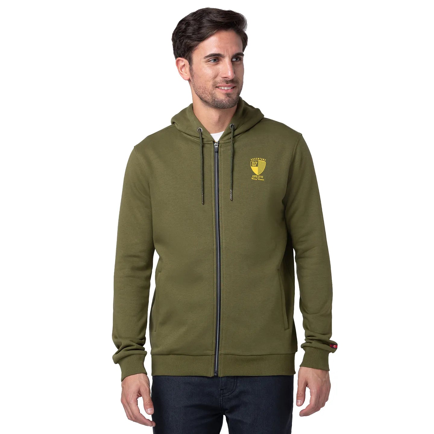 Being Human Clothing Men Regular Fit Hooded Hoody-Olive