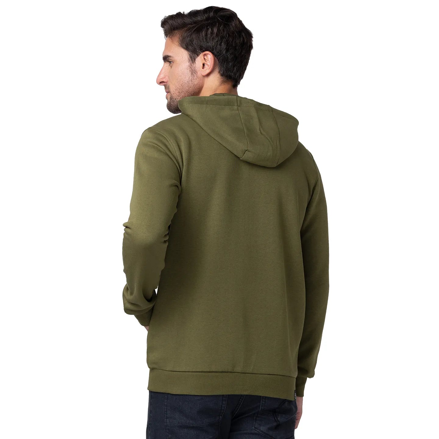 Being Human Clothing Men Regular Fit Hooded Hoody-Olive