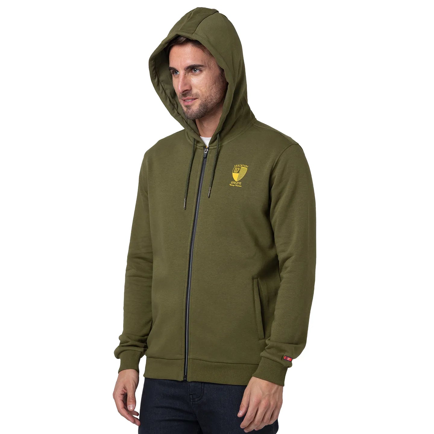 Being Human Clothing Men Regular Fit Hooded Hoody-Olive