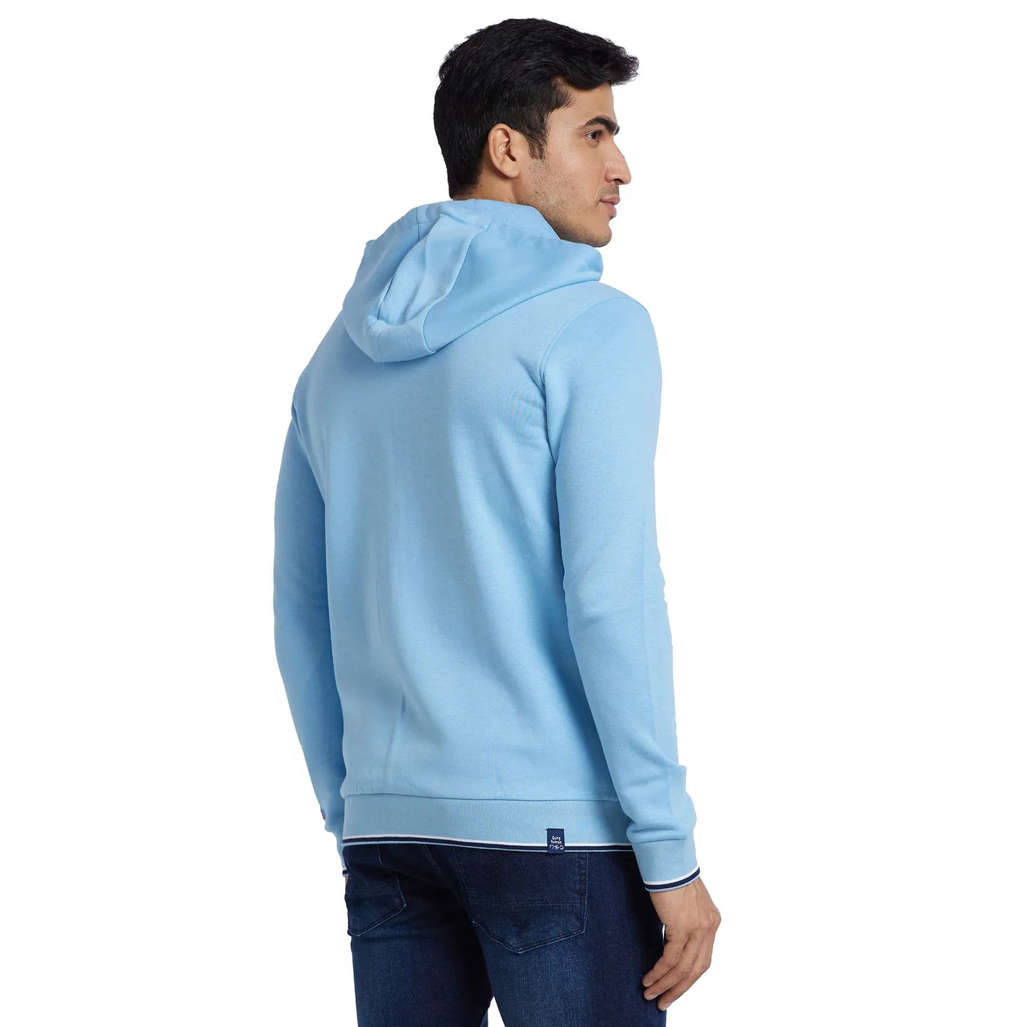 Blue Regular Fit  Long Sleeves Cotton Men's Hoodie by Being Human Clothing