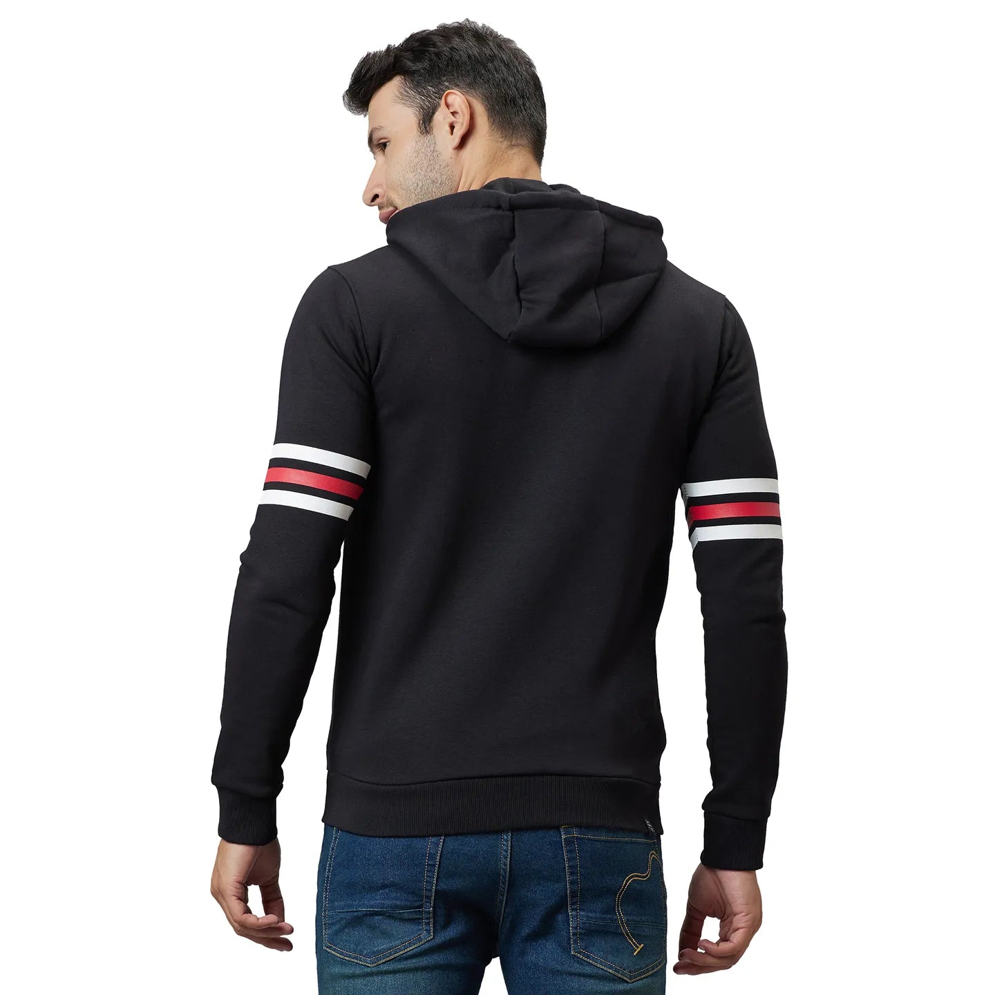Black Regular Fit  Long Sleeves Cotton Men's Hoodie by Being Human Clothing
