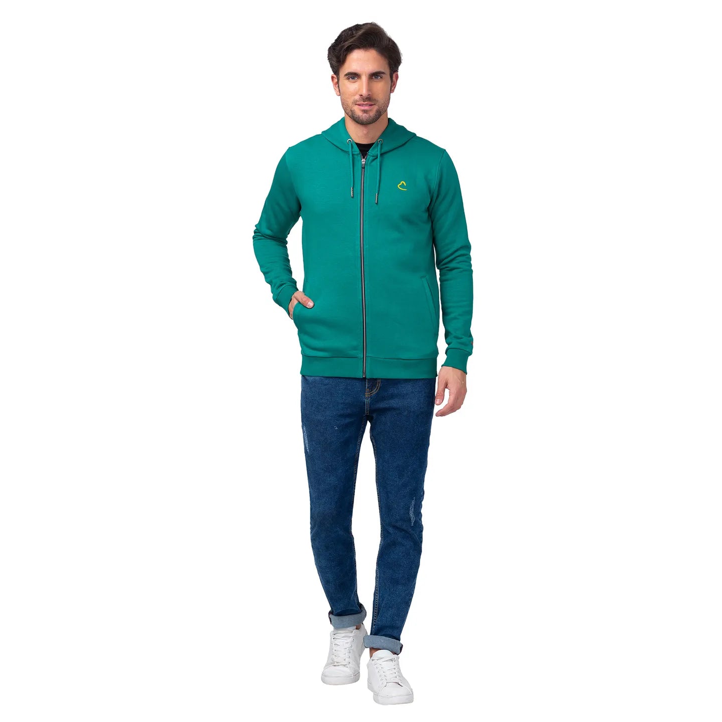 Being Human Clothing Men Regular Fit Hooded Hoody-Dk.Green