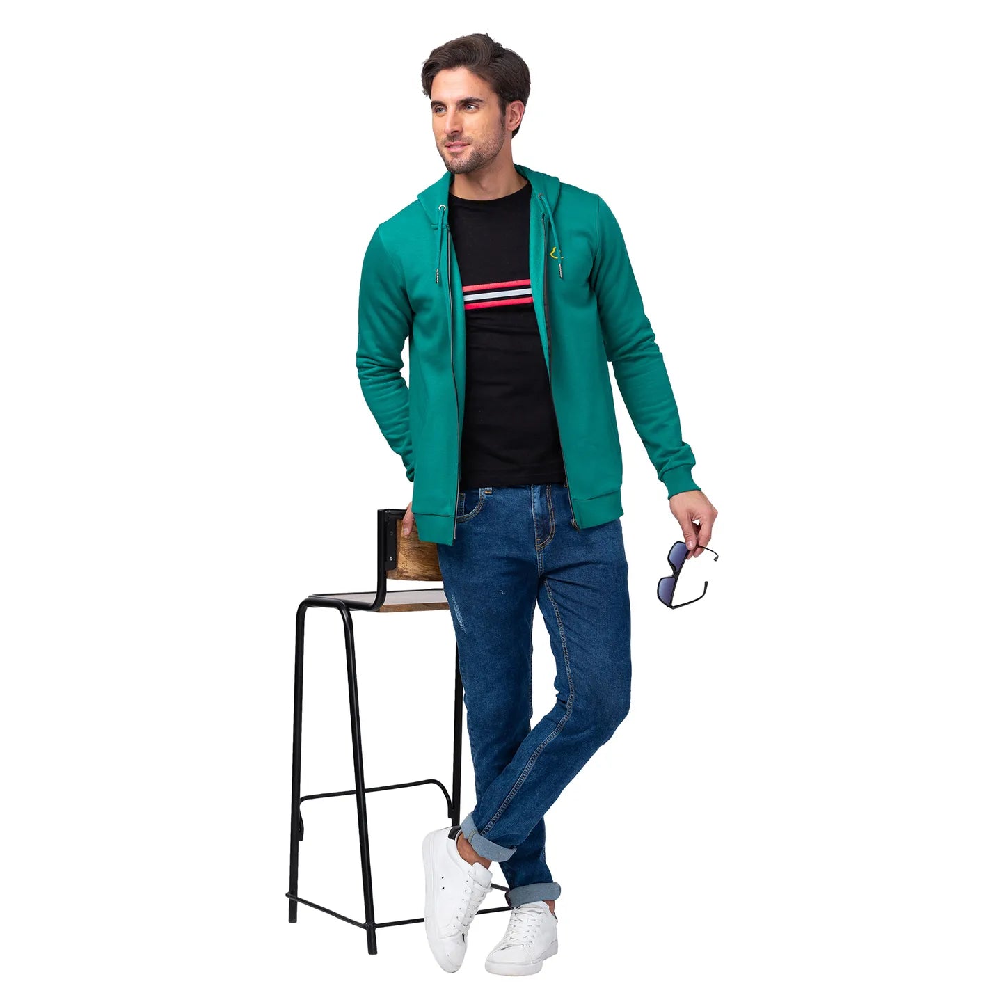 Being Human Clothing Men Regular Fit Hooded Hoody-Dk.Green